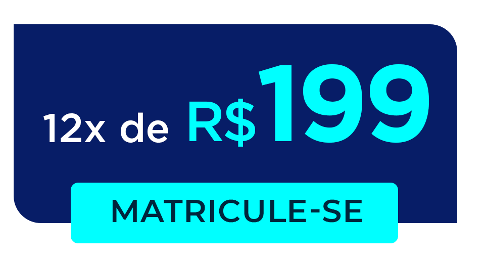 Condições do curso: 12x de R$ 189. Matricule-se. Lançamento do curso dia 10/01/2026